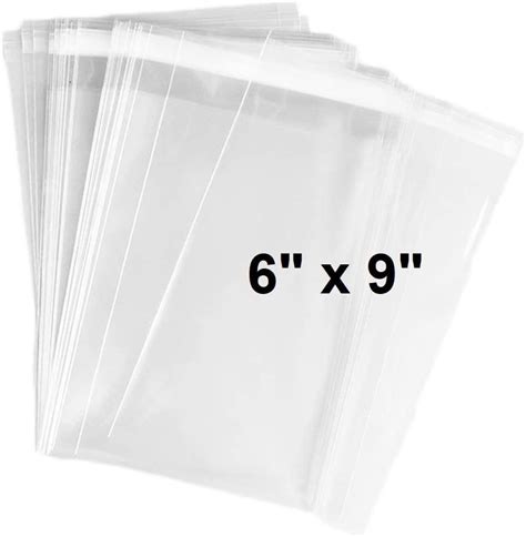 Buy 100 Pcs 6x9 Self-sealing Clear Cellophane Bags, Resealable Cello ...