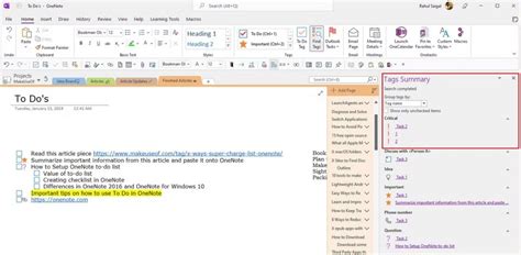 Image result for Lists in OneNote