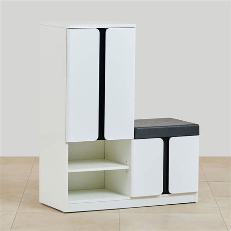 Buy Polaris Shoe Cabinet with Cushion Seat - White from Home Centre at ...