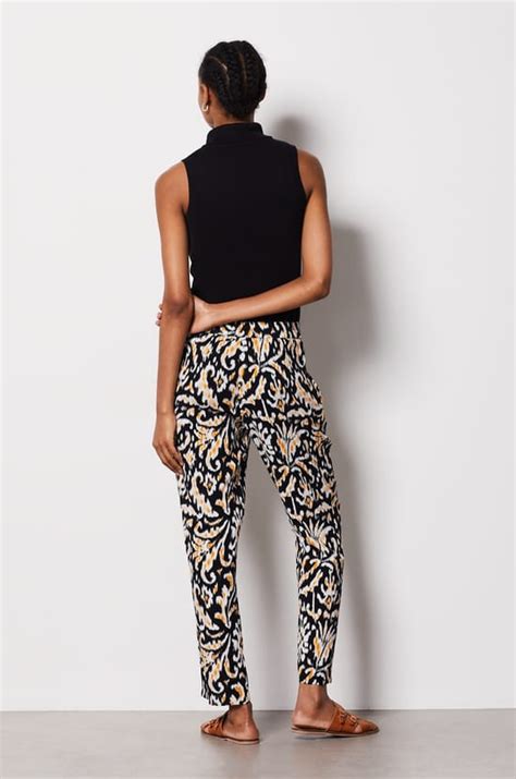 Pantalon coupe cigarette fleuri BAYA IMP IMP FD MARINE - ETAM