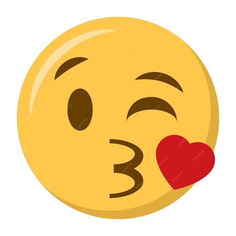 Premium Vector | Blowing a kiss face emoji icon