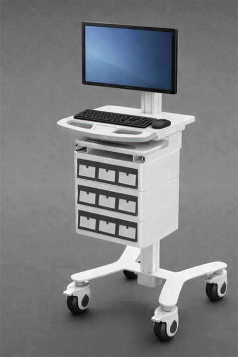 Computer on Wheels (COW) Hospital Laptop Trolley & Price | Rife Medical ...