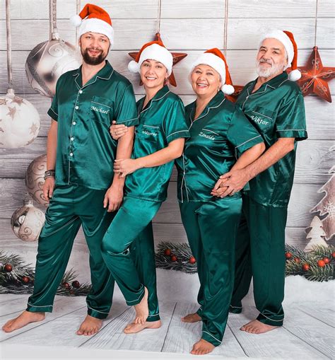 Adults Silky Custom Pjs Christmas Pajamas Personalized Satin - Etsy