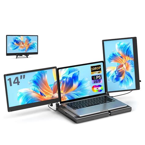 AutoStory Laptop Screen Extender Dual Monitor (14 Inch), Full HD 1080P ...