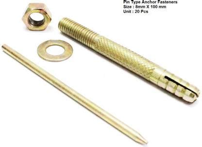 SS SASHA Nut & Bolt Set Zinc Plated Pin Type Anchor Fastner ( 8mm x ...