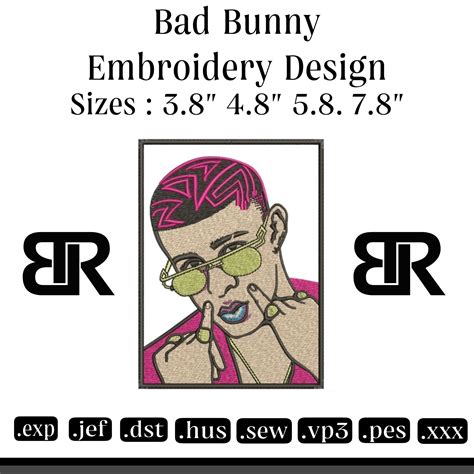 Buy Bad Bunny Embroidery Design File, 4 Sizes Online in India - Etsy