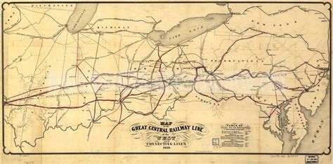 1854 Map| Map of the Great Central Railway Line of | Ubuy India