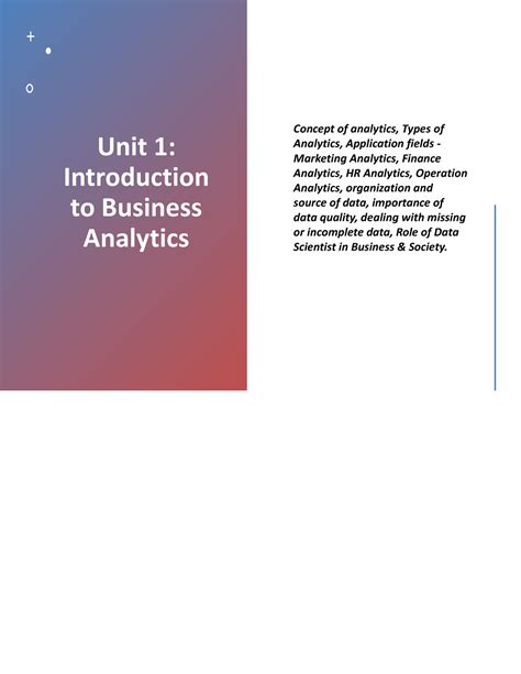 BA 1 - Business Analytics Pre-Mid Sem Full NOtes - Unit 1: Introduction ...