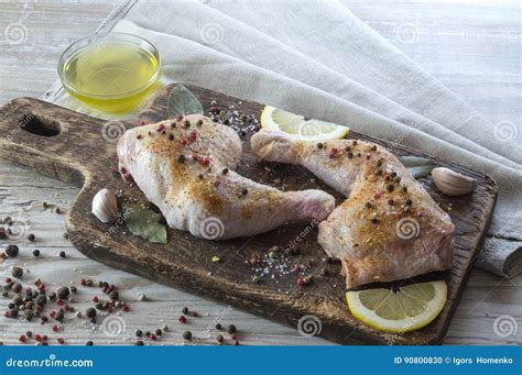 Chicken legs in marinade. stock photo. Image of product - 90800830
