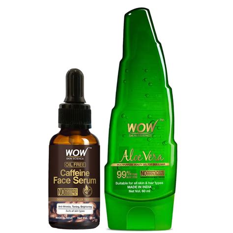Caffeine Face Serum + 99% Pure Aloe Vera Gel - Net Vol - 90 ml