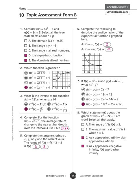 Image result for Topic 2 Assessment Form B Answer Key