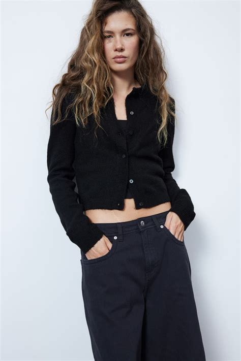 Fine-knit cardigan - Black - Ladies | H&M IN