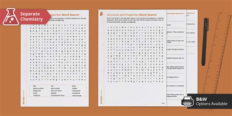 Structure and Properties Word Search (Separate) - Twinkl