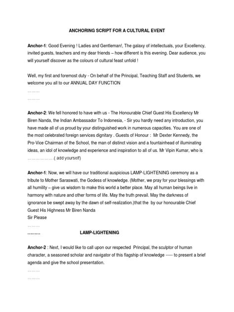 Image result for Anchoring Script for Cultural Program