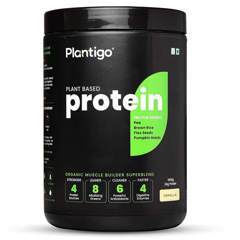 Plantigo Plant Based Protein Powder for Men and Women 1kg (Vanilla ...