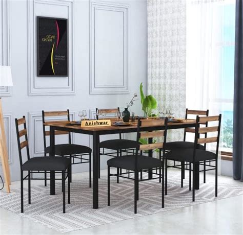 CHETAK FURNITURE Solid Sheesham Wood Rectangular 6 Seater Dining Table ...