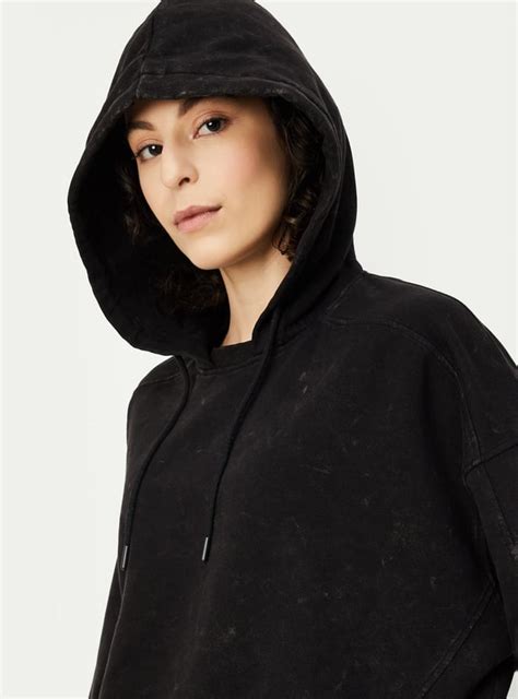 Buy Women Acid Washed Hooded Sweatshirt Online at just Rs. 1199.0 ...
