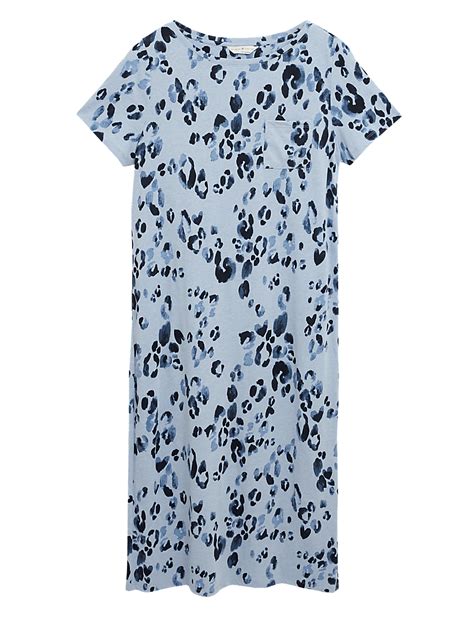 Buy Cotton Animal Print Long Nightdress at Marks & Spencer