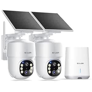 Buy SOLIOM Security Cameras Outdoor Wireless,2 Cam-Kit,Solar-Powered ...