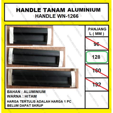 Jual Handel Tanam Laci Lemari Aluminium Hitam Handle 1266-128 - Jakarta ...