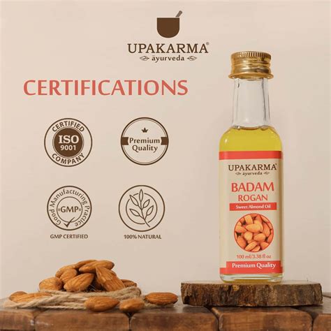 Buy UPAKARMA AYURVEDA BADAM ROGAN SWEET ALMOND OIL 100 ML Online & Get ...