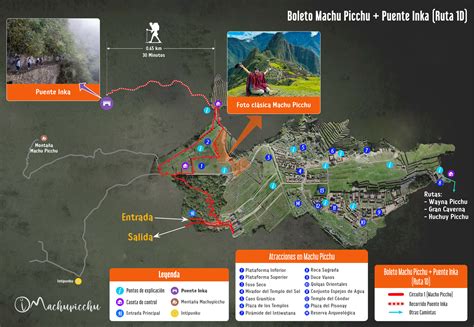 Tour routes through the Inca city of Machu Picchu