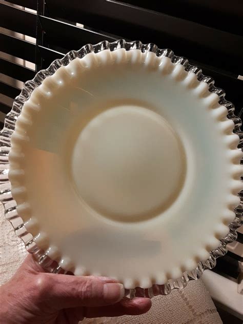 Vintage Fenton IVORY Plate Silver Crest Plate 9, | Ubuy India