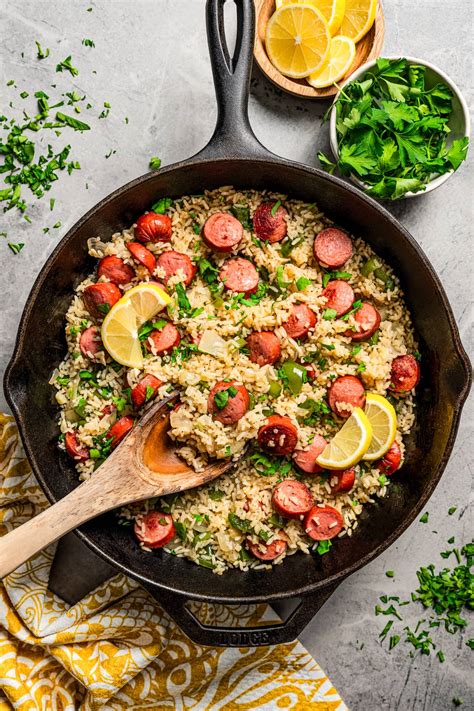 Kielbasa And Rice Dishes QUICK & EASY CHEESY SAUSAGE AND RICE SKILLET