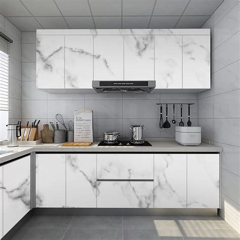 Buy Abyssaly Marble Paper Glossy Marble Wallpaper Black White Grey ...