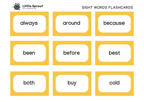 Top Dolch Sight Words Printable Flash Cards | Little Sprout
