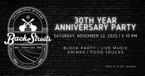 BackStreets 30th Anniversary Block Party, Back Streets Sports Bar, Cape ...