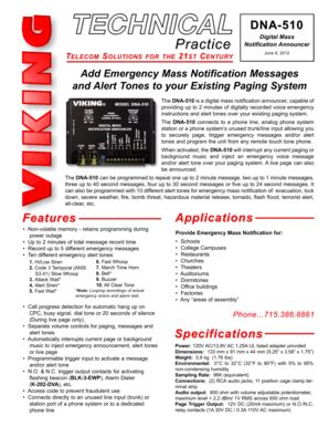 Fillable Online DNA-510 Technical Practice Digital Mass Notification ...