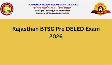 Rajasthan BSTC Pre Deled 2026 Notification, Apply Online Ends Today