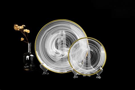 玻璃盘子 西式牛排餐盘创意欧式金边云彩盘家用饭菜圆盘餐具定制-阿里巴巴