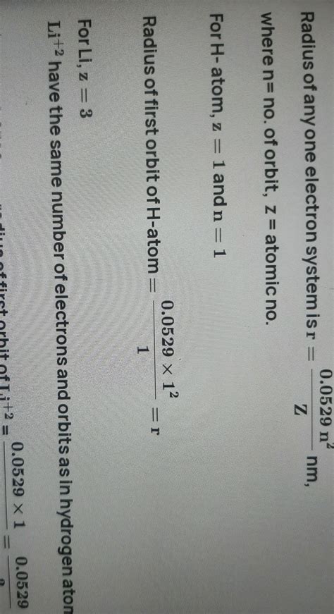 If the radius of the first Bohr orbit of the H atom is r, then for the ...