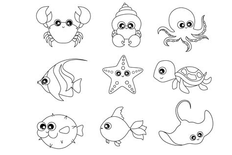 Sea Animals For Coloring