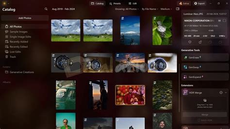 Image result for Luminar Neo Interface