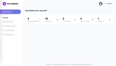 Hostel Management Dashboard Using Bootstrap 的图像结果