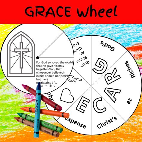 GRACE Wheel Paper Craft | Acrostic - God's Riches at Christ's Expense | VBS Craft | Sunday ...