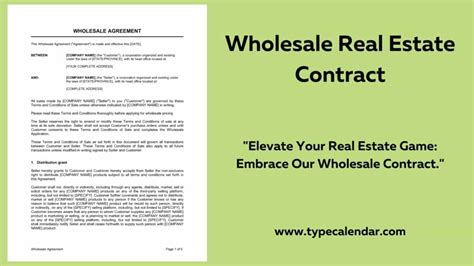 wholesale real estate contract template