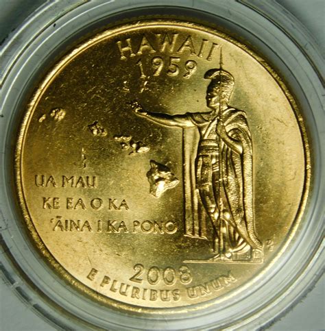 2008-P 24K Gold-Layered Hawaii Commemorative State Quarter - In Plastic ...