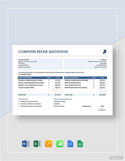 Computer Repair Estimate 的图像结果