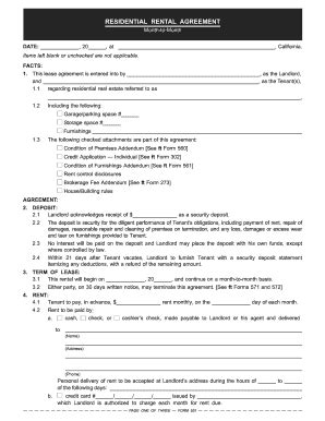 Fillable Online RESIDENTIAL RENTAL AGREEMENT - Tenant Screening Credit ...