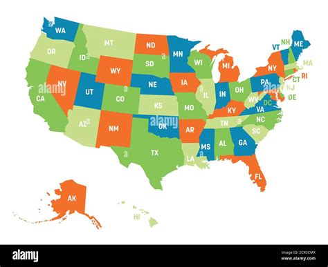 labeled us map with abbreviations