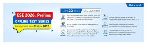 MADE EASY Classroom Courses for GATE, ESE, SSC JE, and PSUs Exams