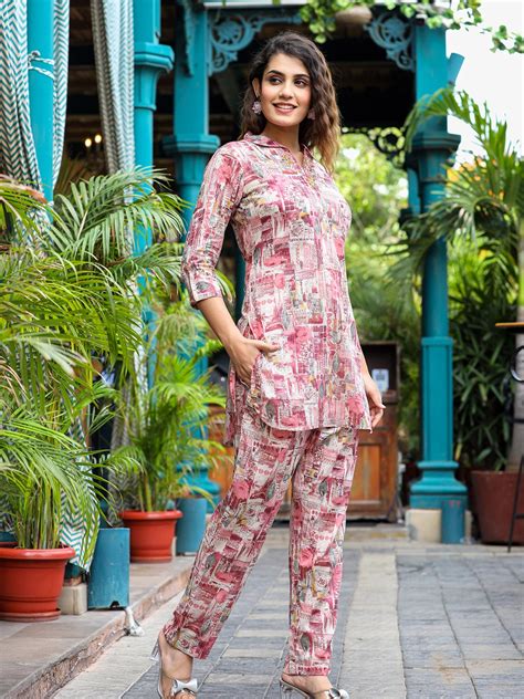 WOMEN'S PINK LOOMED COTTON CO-ORD SET – fashiondwarclothing