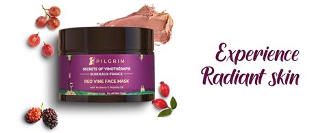 Pilgrim Anti Ageing Red Vine Face Pack & Mask with Mulberry Extracts ...