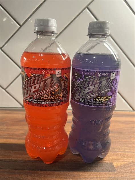 Mountain Mtn Dew Game Fuel CITRUS CHERRY & MYSTIC PUNCH 20oz FREE SHIP ...