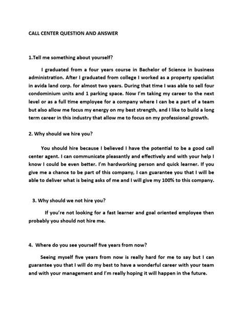 Image result for Call Center Sample Question