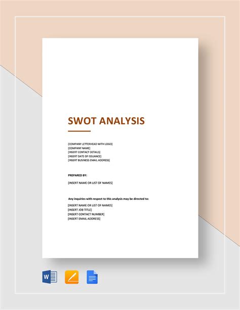 Image result for Simple SWOT Analysis Template